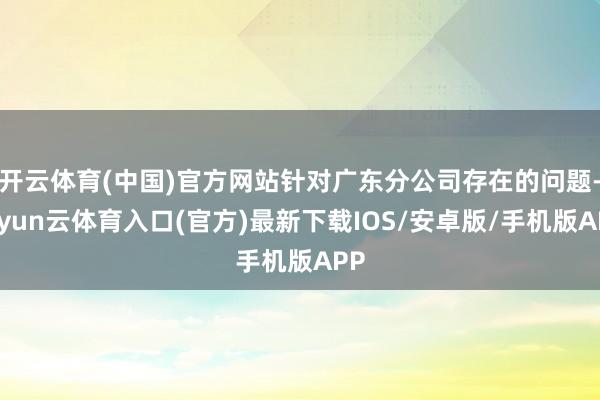 开云体育(中国)官方网站针对广东分公司存在的问题-开yun云体育入口(官方)最新下载IOS/安卓版/手机版APP