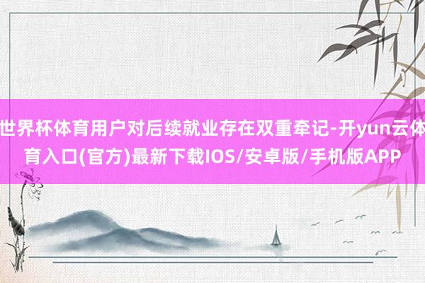 世界杯体育用户对后续就业存在双重牵记-开yun云体育入口(官方)最新下载IOS/安卓版/手机版APP
