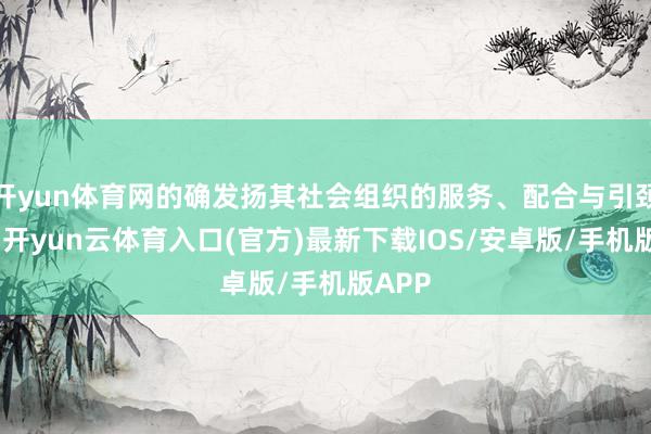 开yun体育网的确发扬其社会组织的服务、配合与引颈作用-开yun云体育入口(官方)最新下载IOS/安卓版/手机版APP